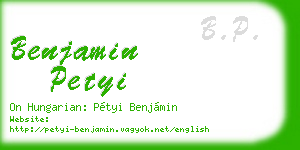 benjamin petyi business card